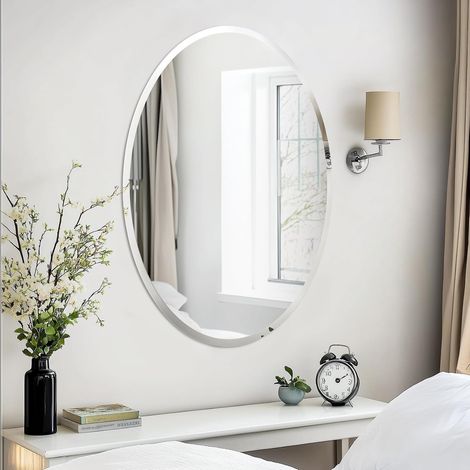 Specchio da Bagno Ovale Minimalista Ingresso 60x80cm (1/5)