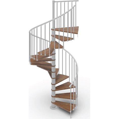 Wendeltreppe aus Buchenholz 11 Stufen - Max. Höhe 2.26 bis 2.64m  - Durchmesser 160cm- Wallnuss und anthrazit - PHOLA160/SGMNOY-11