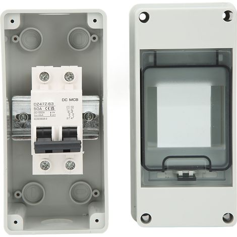 Disjoncteur miniature 2P 50A 1000V DC, interrupteur-sectionneur étanche IP65 pour système solaire photovoltaïque (1/5)