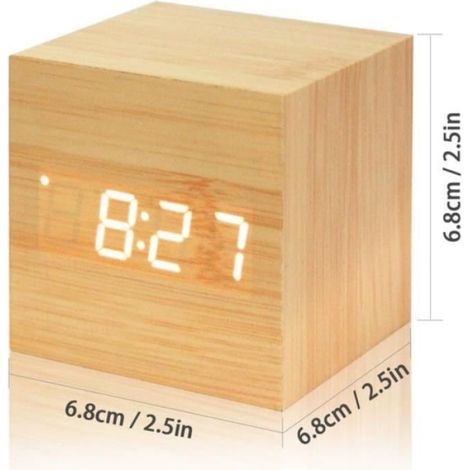 1 Horloge numérique, Grand écran LED, Affichage date température, 3 Alarmes, Mode économie énergie, Chambre Bureau (1/3)