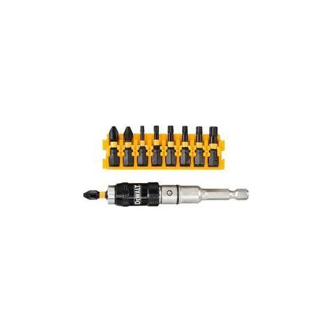 Juego de 10 puntas de torsión Dewalt + mango giratorio 20
