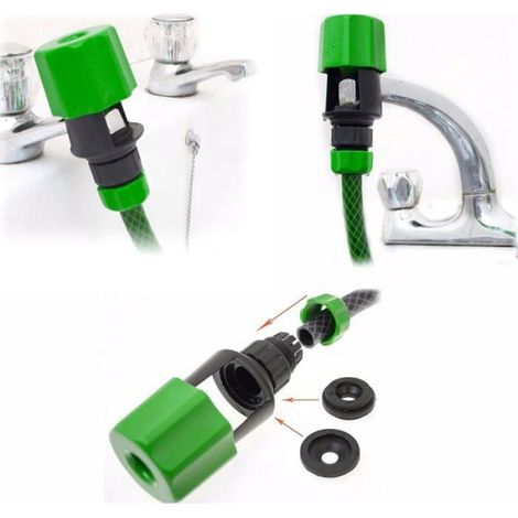 Raccord Universel Robinet - Adaptateur Tuyau Arrosage - Fixation Rapide Cuisine Salle De Bain - Hauteur Réglable 107-130 Mm - Diamètre Tuyau 12-20 Mm - 1 Pièce (1/5)