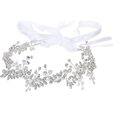 Handgefertigtes weißes Kristall-Diadem, Haarschmuck für Brautjungfern und Bräute, Haaraccessoires