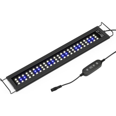 Barra luminosa a LED per acquario con funzione timer, luci bianche e blu regolabili, illuminazione impermeabile per acquario 43-60 cm, 11 W, 760 LM 43-60 cm (1/5)