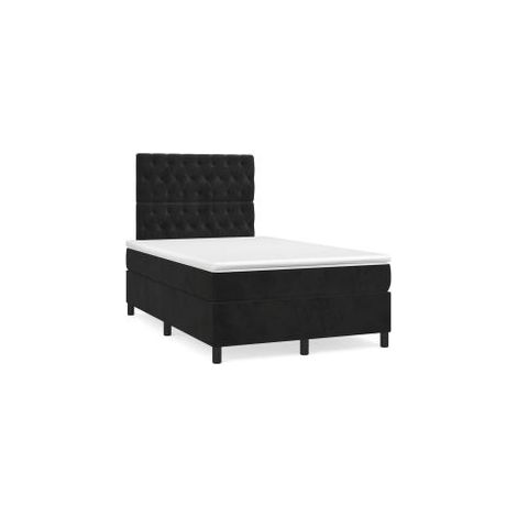 Sommier à lattes de lit avec matelas Noir 120x200 Velours (1/5)