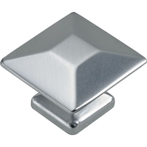 Hettich Möbelknopf Zinkdruckguss Aluminium-Optik 25,0 x 25,0 mm - 1 Stück Möbelgriff