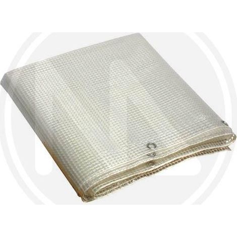 Telone Occhiellato Retinato 2X3 Mt Bianco Trasparente Papillon 140 gr/mq Copertura pesante 1,9 X 3 MT- 140 gr/mq BIANCO RETINATO