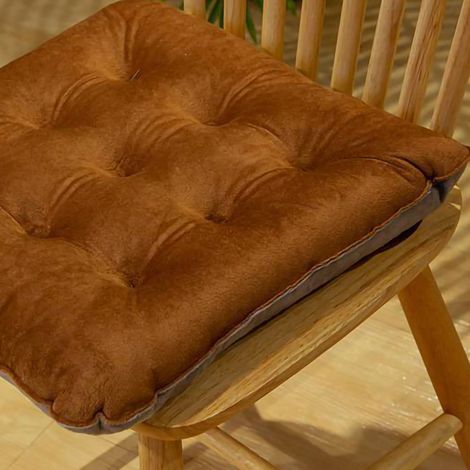 Coussin de Chaise Coloré et Douillet en Plush Chaud pour Automne Hiver, Carré 40x40cm, Rembourrage Confortable, Housse de Siège Décorative pour Café (1/4)