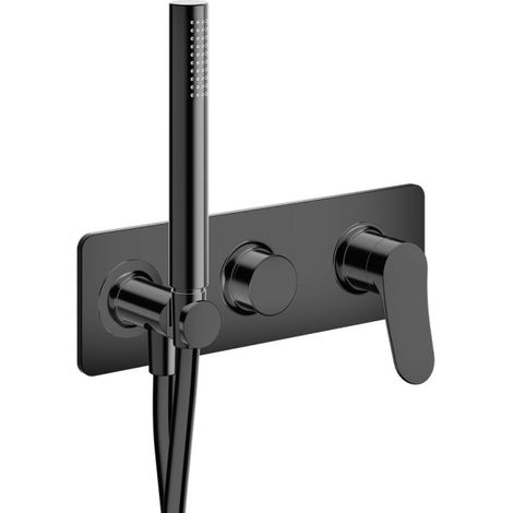 Façade externe douche murale 2 sorties Infinity Black PVD - CRISTINA ONDYNA BT60255P