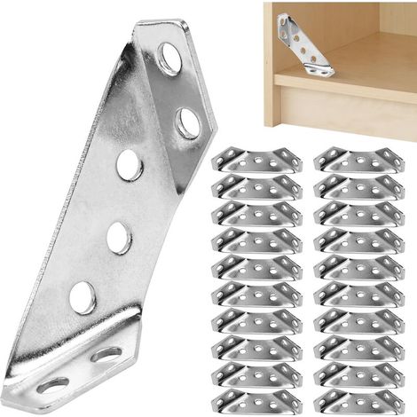 Connecteurs d'Angle 20 Pcs Équerre de Fixation Support D'angle en Acier Inoxydable Equerre Angle pour la Fixation et la Réparation