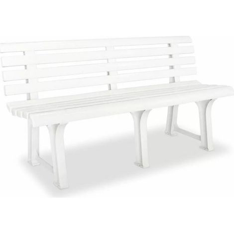 Banc de jardin plastique blanc Bouka (1/3)