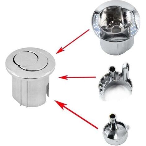 QORVA-Bouton de chasse d'eau double style D2D double pression demi-lune à portée courte portée AH0001800R Compatible avec le réservoir de chasse d'eau ROCA D2D Bouton poussoir WC 822043001