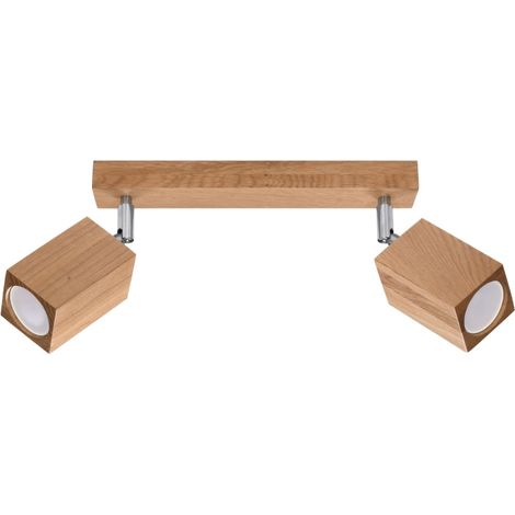 Lámparas de techo Keke roble madera 2xGU10 30cm Sollux (1/2)
