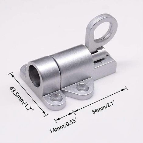 Loquet à fermeture automatique - Verrou de porte à ressort - Loquet de porte - Verrou de sécurité automatique pour fenêtre et portail - Loquet à ressort (Argent) (1/4)