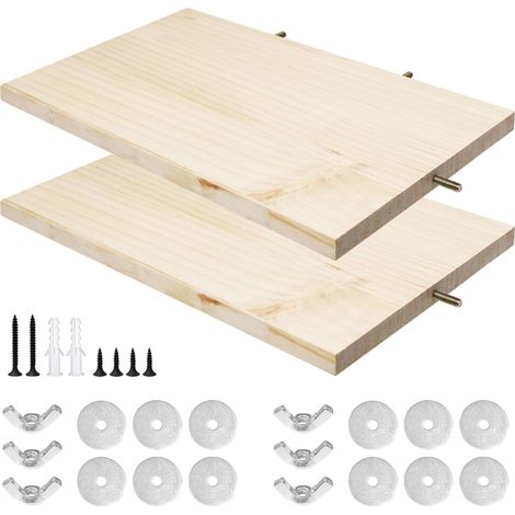 2 Pieces Wooden Platform Large Bird Perch 33 x 20 cm Parrot Standing Board Rectangular Wooden Climbing Platforms for Parrots Hamsters Gerbils Chinchilla (1/5)