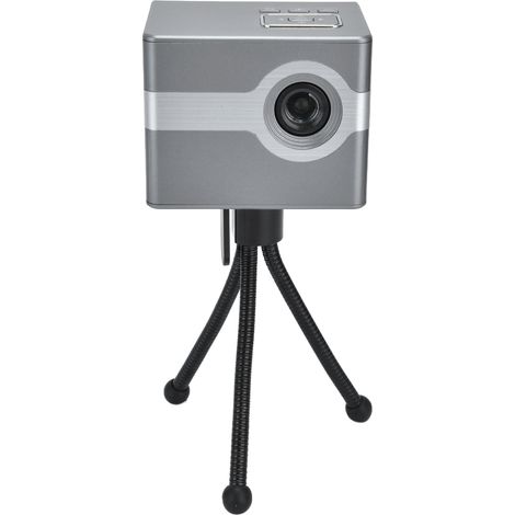 Projecteur miniature DLP C50, projecteur de cinéma portable haute définition avec télécommande et trépied, gris argenté, prise UE 100-240 V (1/5)