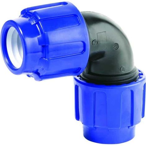 PE Rohr Verschraubung, 90° Winkel, 25mm, Klemmverbinder, Trinkwassergeeignet (1/5)
