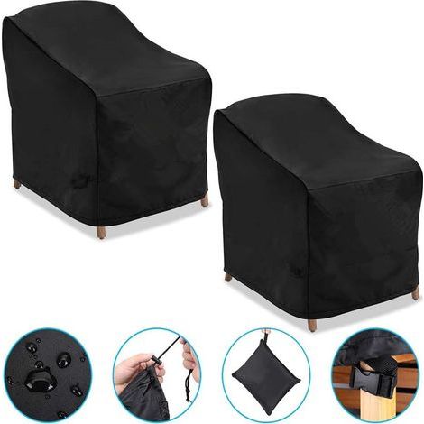 (2pcs)210D Waterproof Outdoor Deep Seat Garden Armchair Cover,97 x 79 x 74 cm (1/5)