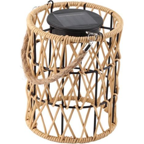 Lanterne solaire d'extérieur - Ulisem - LED - Rotin tressé - Étanche IP44 (1/5)