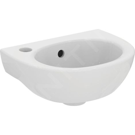 Lave-mains EUROVIT trou pour robinet à gauche, avec trop-plein, 350 x 260 blanc IDEAL STANDARD (1/2)
