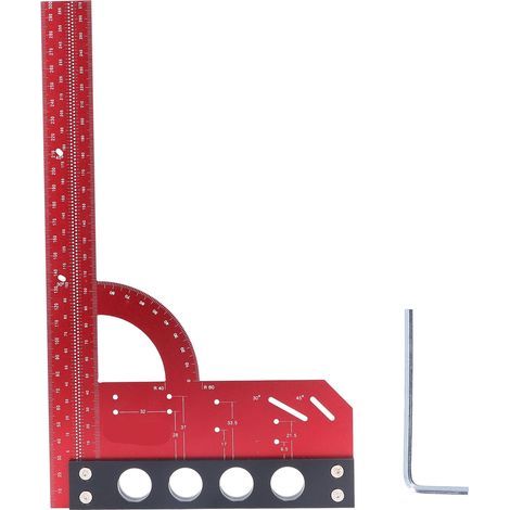 Multifunctional Aluminum Carpentry Square, 300mm Marking Ruler (1/5)