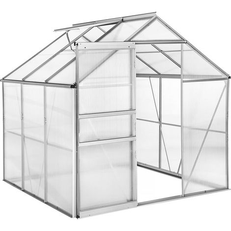 Serra da giardino in policarbonato 190 x 190 x 195 cm "Basilic" - 3,61 m² - Grigio