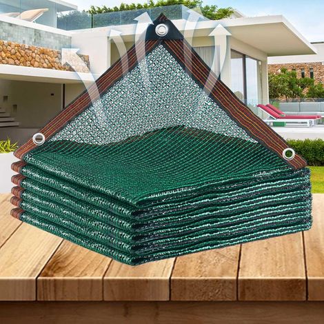 Filet ombrage vert 55% – 2x2,5 m – Avec œillets – Respirant – Pour serre, pergola, plantes, jardin (1/5)