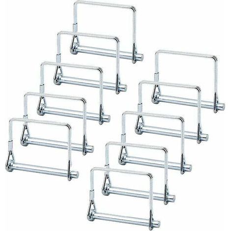 10 boulons de verrouillage carrés, boulons de verrouillage d'essieu 1/4", boulons d'attelage, pour remorques de jardin, agricoles et de pelouse (argent) (1/5)