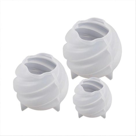 Moule à bougie rotatif à boule (lot de 3) - Moule à bougie d'aromathérapie sculpté en spirale (1/5)