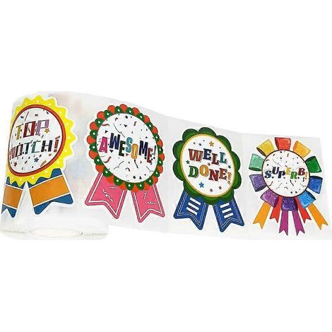 300 dekorative, medaillenförmige Aufkleber zur Belohnung von Kindergartenkindern – 7,00 x 5,60 x 0,01 cm – Mehrfarbig (1/3)