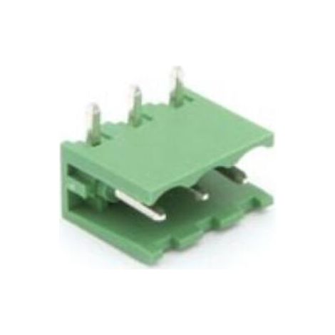 Bornier Male Coude - 3 Poles - Pas 5 08 Mm - Câble 12 Awg - Vert - 1 Pièce (1/2)