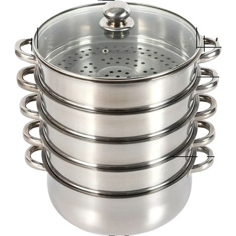 Vaporera de acero inoxidable, 5 niveles, 30 cm (1/2)