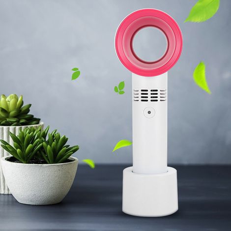 Ventilateur de Poche Mini USB Rechargeable sans Lames pour Intérieur et Extérieur - Blanc (1/5)