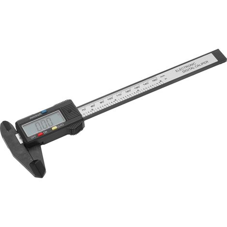 Pied à coulisse numérique grand écran LCD 0 à 6 pouces PA66, outil de mesure à arrêt automatique pour établi et bricolage à domicile (1/5)