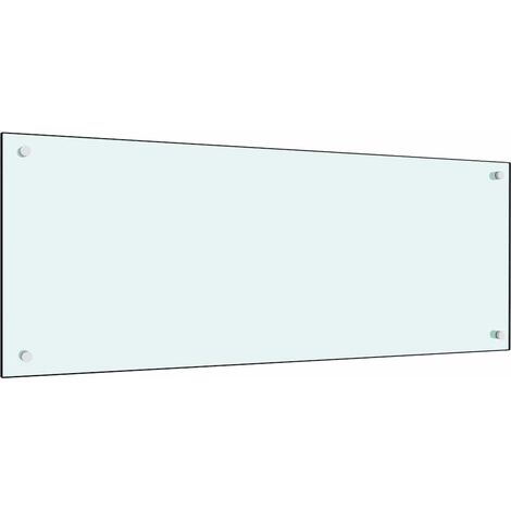 Dosseret de cuisine-Fond de hotte-Crédence de cuisine Blanc 100x40 cm Verre trempé (1/5)