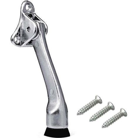 Piede fermaporta in acciaio inox con base in gomma antiscivolo supporto stopper per bloccare la porta 125 mm (1/5)