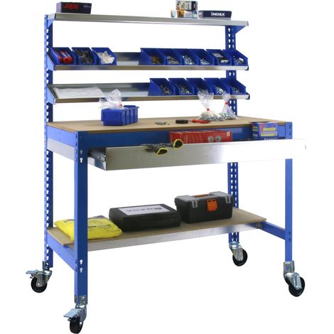 Simonrack 8435104984758 établi métal bleu et bois robuste (1/2)