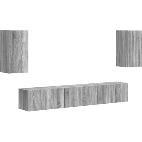 TV-Schrankset Wandmontiert 5 pcs Graues Sonoma Holzwerkstoff vidaXL