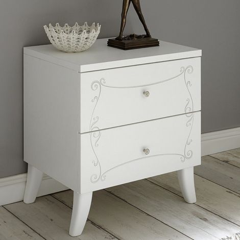 Set 2 Comodini 51x39x56 cm Ararat bianco (1/2)