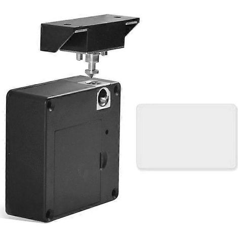 Serrure à carte à puce, ouverture sans clé, convient aux portes et tiroirs en bois, aucun perçage requis, en acier ABS, verrouillage automatique. (1/5)