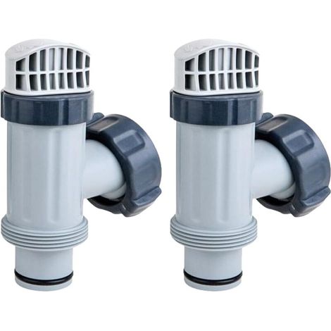 Lot de 2 accessoires de piscine - Valves à piston pour piscine Intex - Vanne d'arrêt - Compatible avec pompe de filtration Intex 28635EG 28633EG et tuyau de piscine - Pièces de rechange pour