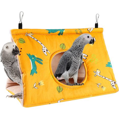 Perroquet Hamac Nid D'oiseau Chaud Doux Hamac en Peluche Suspendu Cage Tente pour Perruche Calopsitte Amazones Cacatoès Canari Cage Jouet L (1/4)