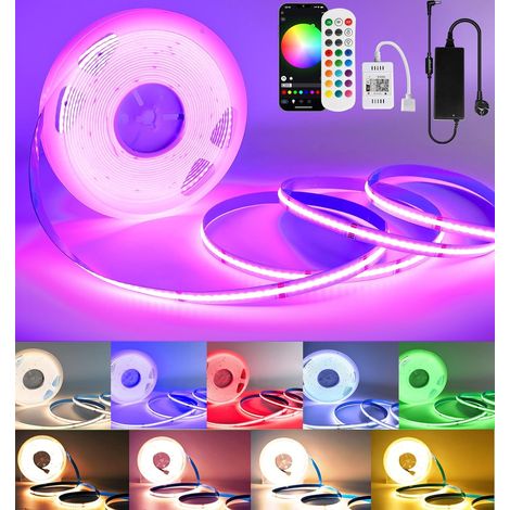 COB RGBW LED Strip 10M WiFi 672 LEDs m High Density Warm White 3000K & Multicoloured Compatible Alexa Google Home Sync Music for Bedroom Living Room Gaming 24V (1/5)
