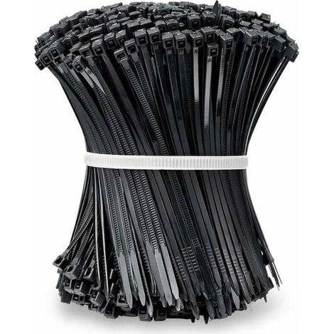 Lot de 1000 colliers de serrage en nylon – 100 x 2,5 mm – Noirs – Pratiques et résistants (1/4)