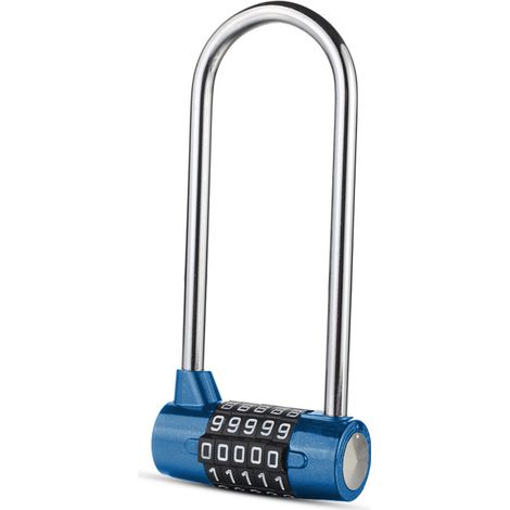 Long Beam Locker Armoire Porte Poignée Serrure À Combinaison Gym Cadenas 5 Position Bagages Sécurité Casier Armoire Bleu (1/2)