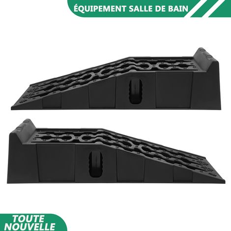WAOBDLA Rampes de voiture de PP en plastique 1Pair 902822cm Pour les bordures, allées, marches de garage, rampes de chargement, stationnement (1/5)