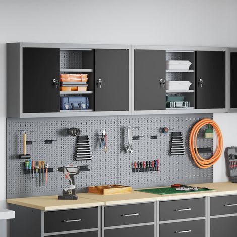 Werkzeugschrank-Set 6 pcs Schwarz Pulverbeschichteter Stahl (1/5)
