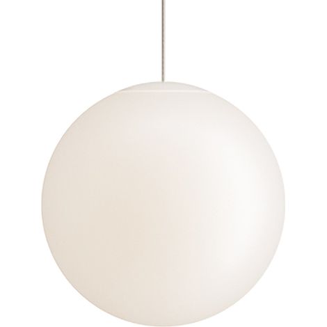 Sferis Lampada a sospensione moderna in vetro opale satinato, design minimale con montatura in policarbonato, diametro 50 cm, altezza 330 cm, Bianco