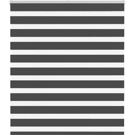 Doppelrollo Schwarz 130x150 cm Stoffbreite 125,9 cm Polyester