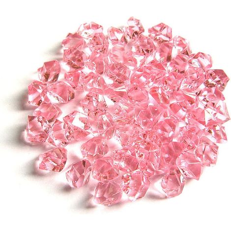 Acrylic Stones - Pink Decorative Filler for Vases and Centerpieces - 150 Pcs - 1.1 x 1.4 cm - Home Aquarium Table Scatter Decoration (1/5)